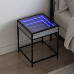 Casa si Gradina - Mobilier - Comode si corpuri - Noptiere - Noptiera cu LED infinity, gri sonoma, 40x40x51 cm - Infinity.ro