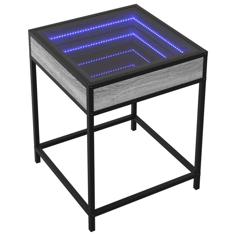 Casa si Gradina - Mobilier - Comode si corpuri - Noptiere - Noptiera cu LED infinity, gri sonoma, 40x40x51 cm - Infinity.ro