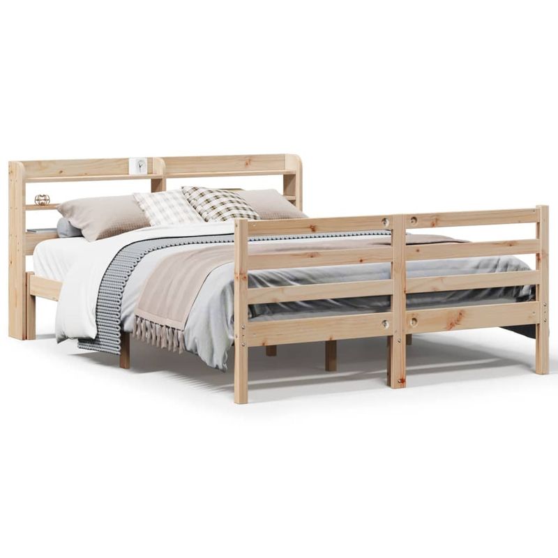 Casa si Gradina - Mobilier - Paturi si accesorii - Paturi - Cadru de pat cu tablie, 120x190 cm, lemn masiv pin - Infinity.ro
