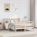 Casa si Gradina - Mobilier - Paturi si accesorii - Paturi - Cadru de pat cu tablie, 120x190 cm, lemn masiv pin - Infinity.ro