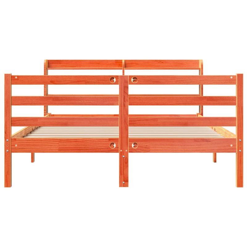Casa si Gradina - Mobilier - Paturi si accesorii - Paturi - Cadru pat fara saltea, maro ceruit, 160x200 cm, lemn masiv pin - Infinity.ro