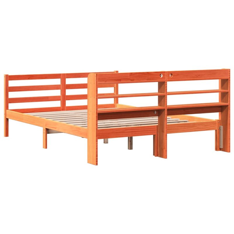 Casa si Gradina - Mobilier - Paturi si accesorii - Paturi - Cadru pat fara saltea, maro ceruit, 160x200 cm, lemn masiv pin - Infinity.ro