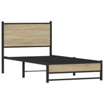 Casa si Gradina - Mobilier - Paturi si accesorii - Paturi - Cadru de pat metalic fara saltea, stejar sonoma, 75x190 cm - Infinity.ro