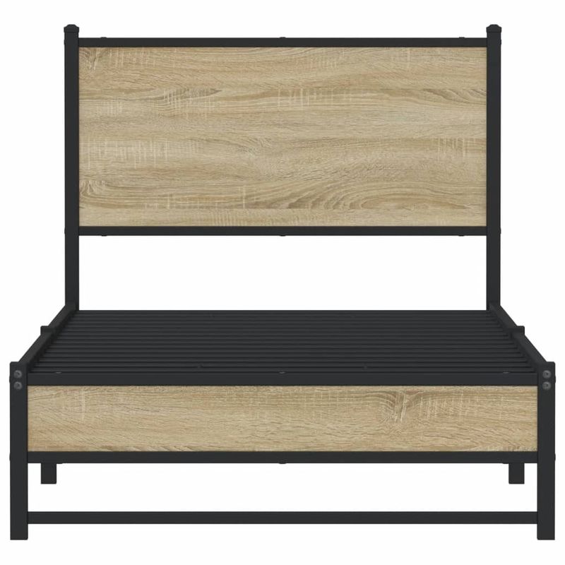 Casa si Gradina - Mobilier - Paturi si accesorii - Paturi - Cadru de pat metalic fara saltea, stejar sonoma, 75x190 cm - Infinity.ro
