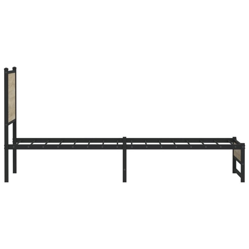 Casa si Gradina - Mobilier - Paturi si accesorii - Paturi - Cadru de pat metalic fara saltea, stejar sonoma, 75x190 cm - Infinity.ro