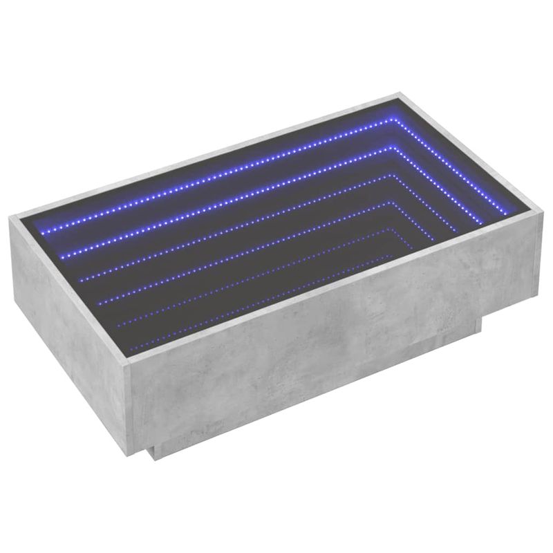 Casa si Gradina - Mobilier - Mese si birouri - Masute de cafea - Masuta de cafea cu LED, gri beton, 90x50x30 cm, lemn prelucrat - Infinity.ro