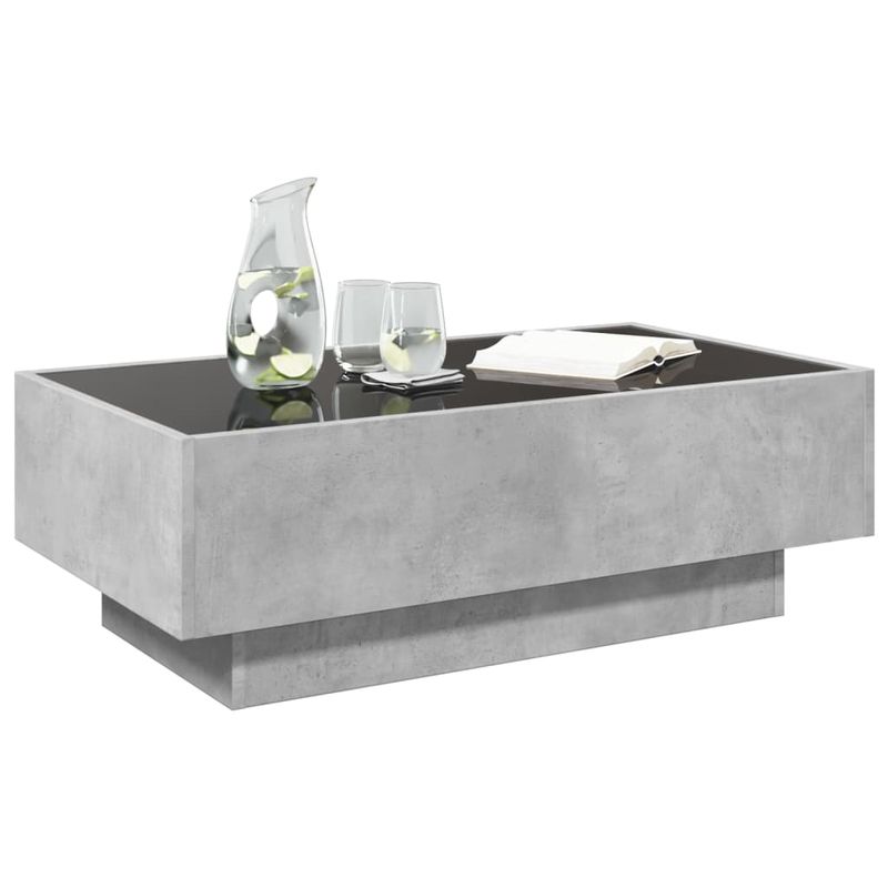 Casa si Gradina - Mobilier - Mese si birouri - Masute de cafea - Masuta de cafea cu LED, gri beton, 90x50x30 cm, lemn prelucrat - Infinity.ro