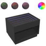 Casa si Gradina - Mobilier - Mese si birouri - Masute de cafea - Masuta de cafea cu LED infinity, negru, 70x50x50 cm - Infinity.ro