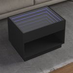 Casa si Gradina - Mobilier - Mese si birouri - Masute de cafea - Masuta de cafea cu LED infinity, negru, 70x50x50 cm - Infinity.ro
