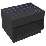 Casa si Gradina - Mobilier - Mese si birouri - Masute de cafea - Masuta de cafea cu LED infinity, negru, 70x50x50 cm - Infinity.ro