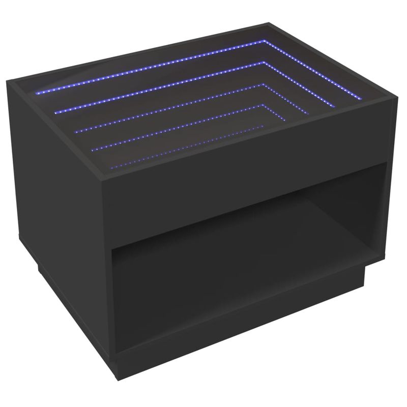 Casa si Gradina - Mobilier - Mese si birouri - Masute de cafea - Masuta de cafea cu LED infinity, negru, 70x50x50 cm - Infinity.ro
