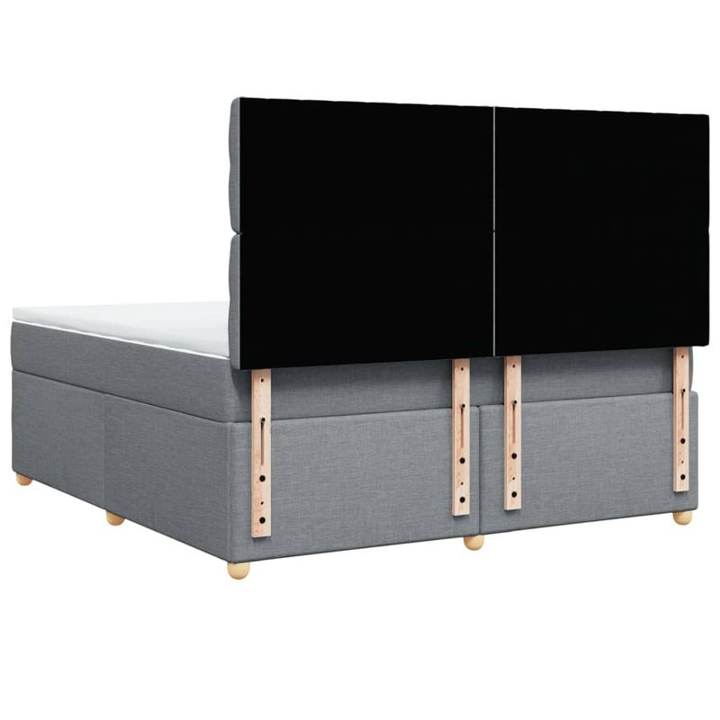 Casa si Gradina - Mobilier - Paturi si accesorii - Paturi - Pat continental, gri deschis, 180x200 cm, material textil - Infinity.ro