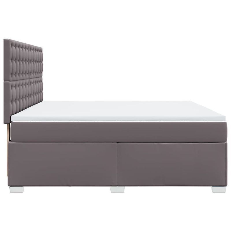 Casa si Gradina - Mobilier - Paturi si accesorii - Paturi - Pat box spring cu saltea, gri, 180x200 cm, piele ecologica - Infinity.ro