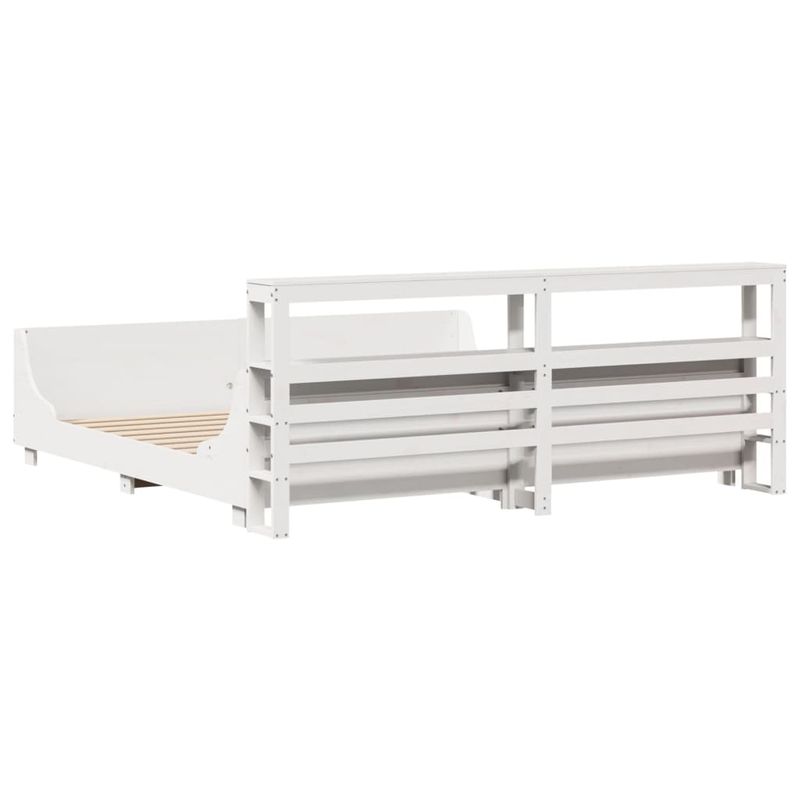 Casa si Gradina - Mobilier - Paturi si accesorii - Paturi - Cadru de pat fara saltea, alb, 180x200 cm, lemn masiv pin - Infinity.ro