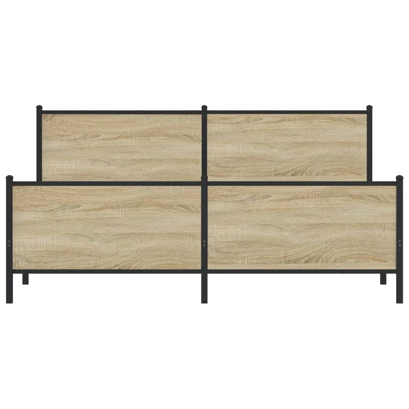 Casa si Gradina - Mobilier - Paturi si accesorii - Paturi - Cadru de pat metalic fara saltea, stejar sonoma, 193x203 cm - Infinity.ro