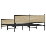Casa si Gradina - Mobilier - Paturi si accesorii - Paturi - Cadru de pat metalic fara saltea, stejar sonoma, 193x203 cm - Infinity.ro