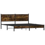 Casa si Gradina - Mobilier - Paturi si accesorii - Paturi - Cadru pat metalic fara saltea, stejar fumuriu, 160x200 cm - Infinity.ro