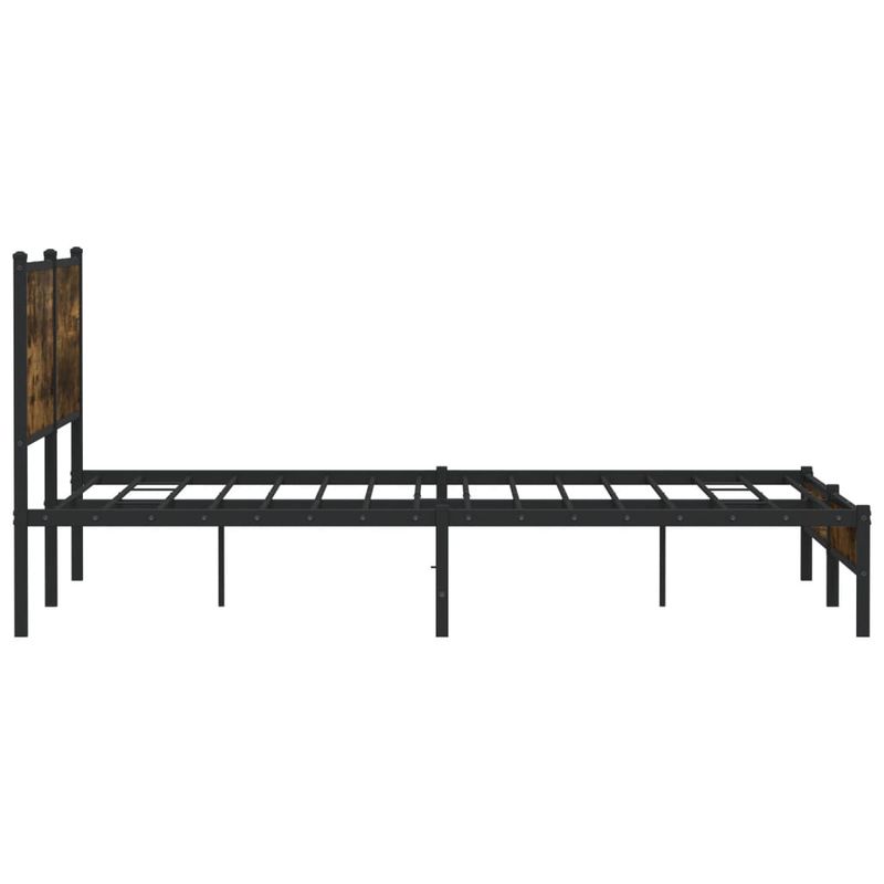 Casa si Gradina - Mobilier - Paturi si accesorii - Paturi - Cadru pat metalic fara saltea, stejar fumuriu, 160x200 cm - Infinity.ro