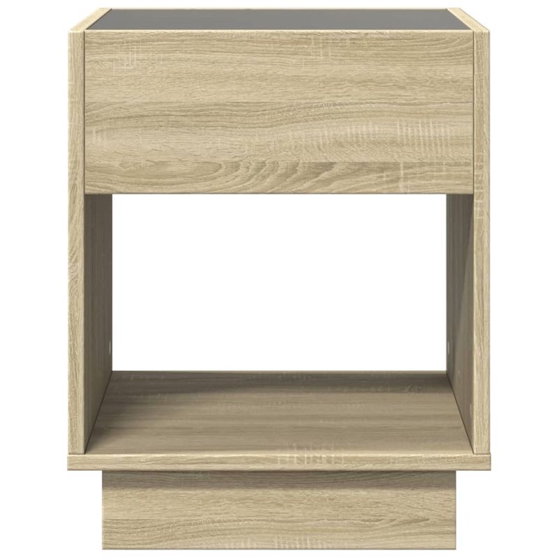 Casa si Gradina - Mobilier - Mese si birouri - Masute de cafea - Masuta de cafea cu LED infinity, stejar sonoma, 40x40x50 cm - Infinity.ro
