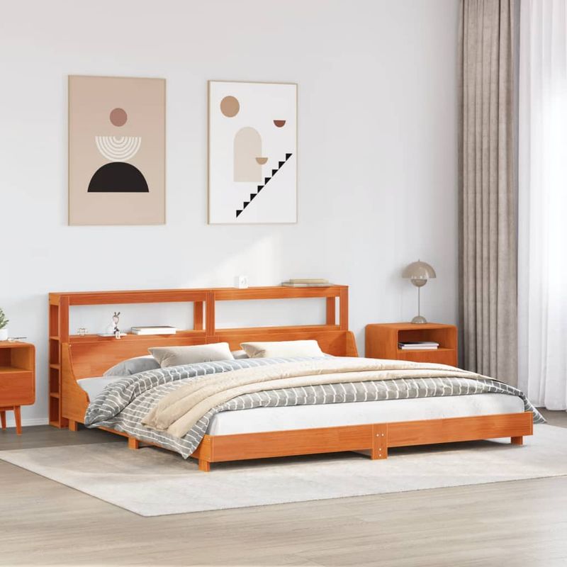 Casa si Gradina - Mobilier - Paturi si accesorii - Paturi - Cadru de pat fara saltea, maro ceruit 180x200 cm lemn masiv pin - Infinity.ro
