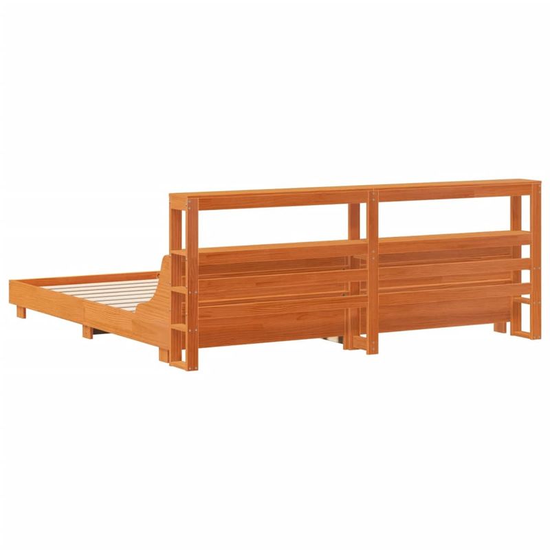Casa si Gradina - Mobilier - Paturi si accesorii - Paturi - Cadru de pat fara saltea, maro ceruit 180x200 cm lemn masiv pin - Infinity.ro