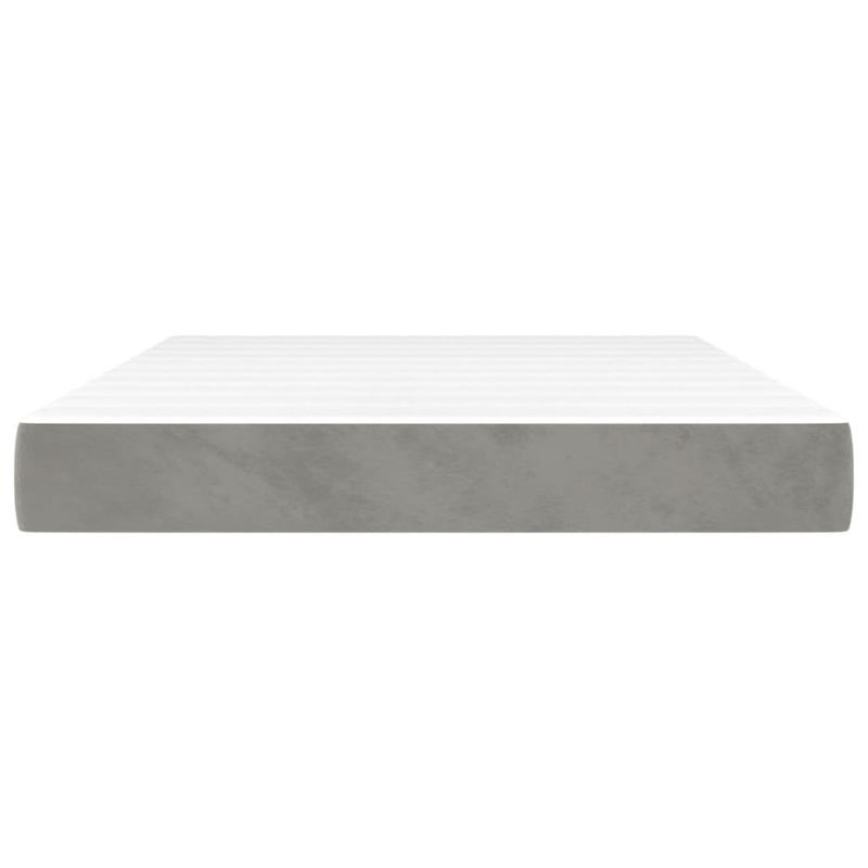 Casa si Gradina - Mobilier - Saltele si somiere - Saltele - Saltea de pat cu arcuri, gri deschis, 140x210x20 cm, catifea - Infinity.ro