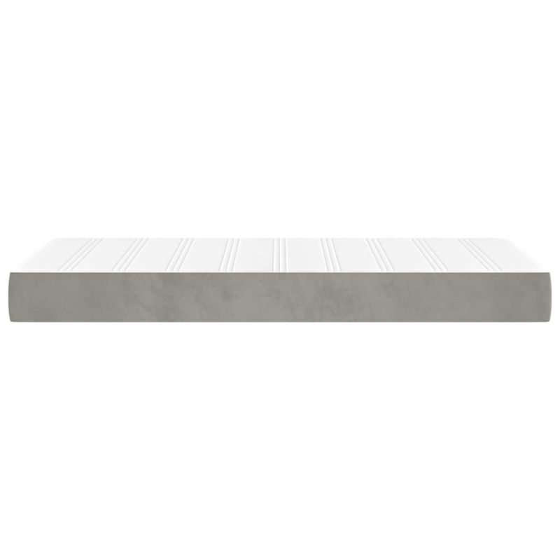 Casa si Gradina - Mobilier - Saltele si somiere - Saltele - Saltea de pat cu arcuri, gri deschis, 140x210x20 cm, catifea - Infinity.ro