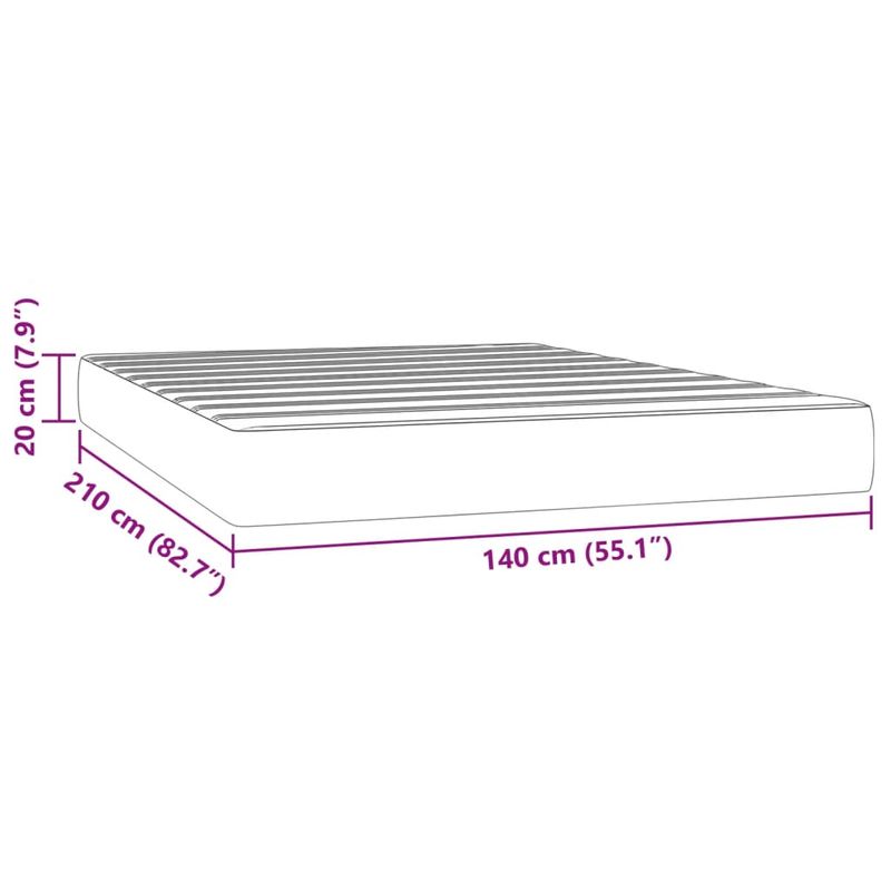 Casa si Gradina - Mobilier - Saltele si somiere - Saltele - Saltea de pat cu arcuri, gri deschis, 140x210x20 cm, catifea - Infinity.ro