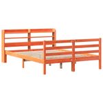 Casa si Gradina - Mobilier - Paturi si accesorii - Paturi - Cadru pat fara saltea, maro ceruit, 140x190 cm, lemn masiv pin - Infinity.ro