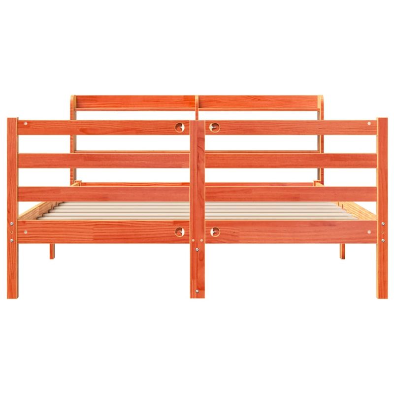 Casa si Gradina - Mobilier - Paturi si accesorii - Paturi - Cadru pat fara saltea, maro ceruit, 140x190 cm, lemn masiv pin - Infinity.ro