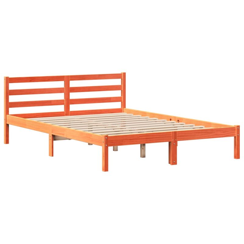 Casa si Gradina - Mobilier - Paturi si accesorii - Paturi - Cadru pat fara saltea, maro ceruit, 140x190 cm, lemn masiv pin - Infinity.ro