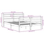 Casa si Gradina - Mobilier - Paturi si accesorii - Paturi - Cadru pat fara saltea, maro ceruit, 140x190 cm, lemn masiv pin - Infinity.ro