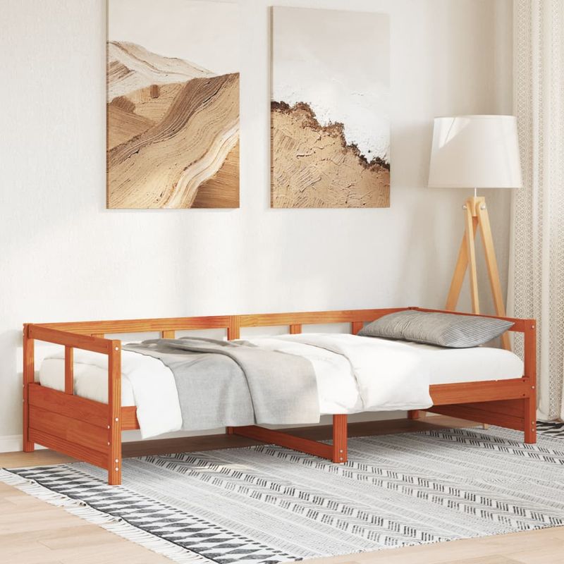 Casa si Gradina - Mobilier - Paturi si accesorii - Paturi - Pat de zi, maro ceruit, 80x200 cm, lemn masiv de pin - Infinity.ro