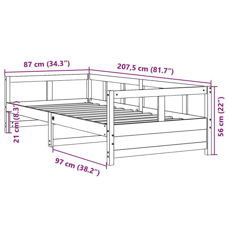 Casa si Gradina - Mobilier - Paturi si accesorii - Paturi - Pat de zi, maro ceruit, 80x200 cm, lemn masiv de pin - Infinity.ro