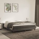 Casa si Gradina - Mobilier - Saltele si somiere - Saltele - Saltea de pat cu arcuri, gri inchis, 160x210x20 cm, catifea - Infinity.ro