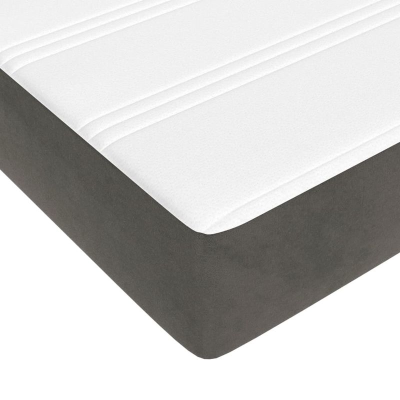 Casa si Gradina - Mobilier - Saltele si somiere - Saltele - Saltea de pat cu arcuri, gri inchis, 160x210x20 cm, catifea - Infinity.ro