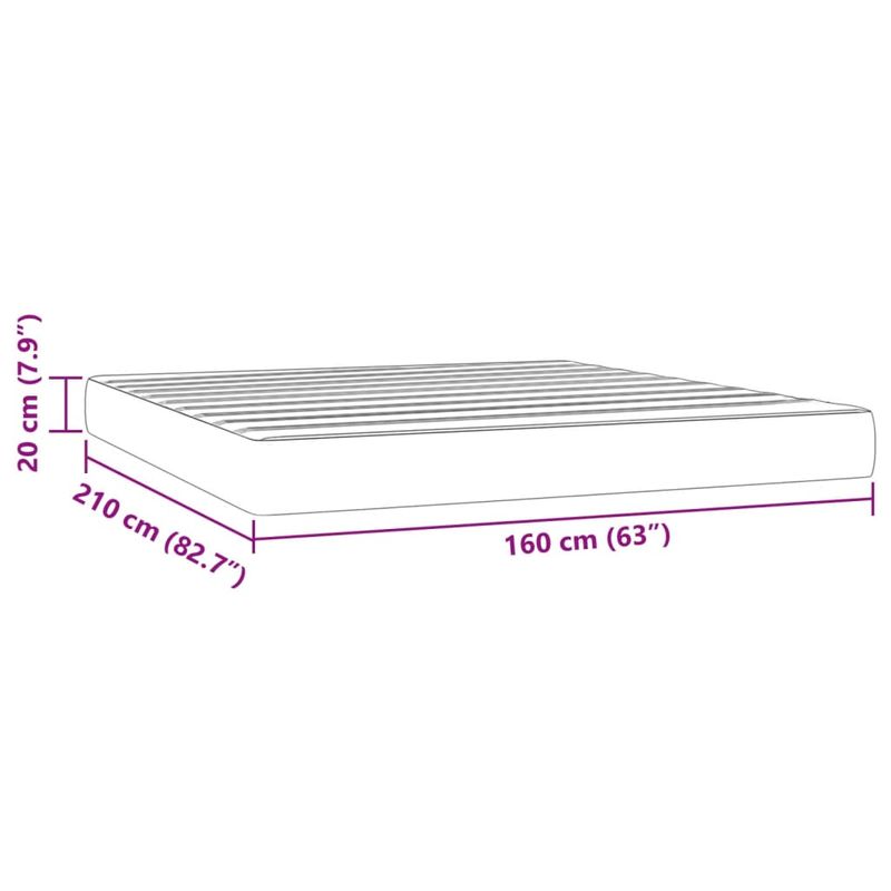 Casa si Gradina - Mobilier - Saltele si somiere - Saltele - Saltea de pat cu arcuri, gri inchis, 160x210x20 cm, catifea - Infinity.ro