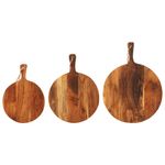 Casa si Gradina - Bucatarie si vesela - Ustensile bucatarie - Tocatoare de bucatarie - Tocatoare, 3 buc., lemn masiv de acacia, model rotund - Infinity.ro