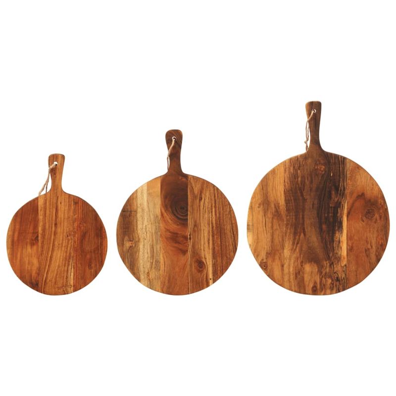 Casa si Gradina - Bucatarie si vesela - Ustensile bucatarie - Tocatoare de bucatarie - Tocatoare, 3 buc., lemn masiv de acacia, model rotund - Infinity.ro