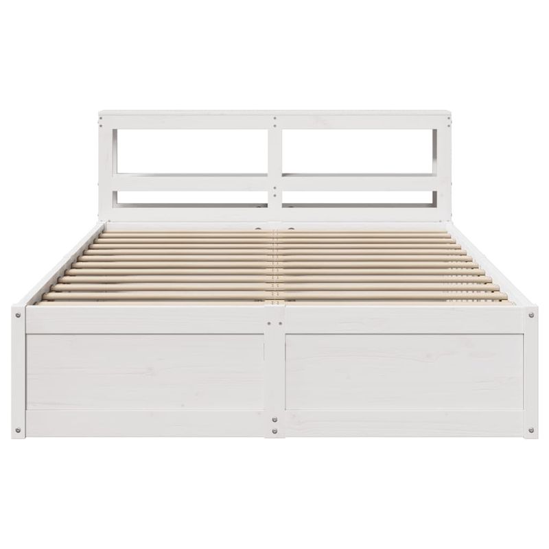 Casa si Gradina - Mobilier - Paturi si accesorii - Paturi - Cadru de pat cu tablie, alb, 140x190 cm, lemn masiv de pin - Infinity.ro