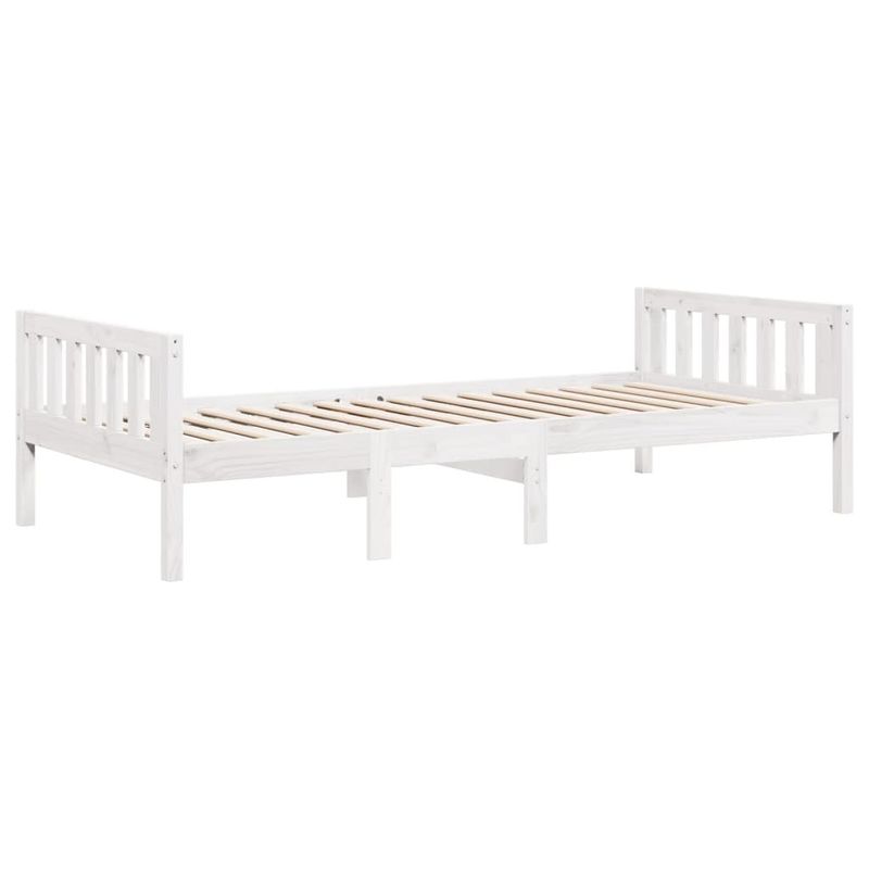 Casa si Gradina - Mobilier - Paturi si accesorii - Paturi - Pat pentru copii fara saltea, alb, 90x200 cm, lemn masiv de pin - Infinity.ro
