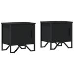 Casa si Gradina - Mobilier - Comode si corpuri - Noptiere - Noptiere, 2 buc., negru, 40 x 30 x 40 cm, PAL - Infinity.ro