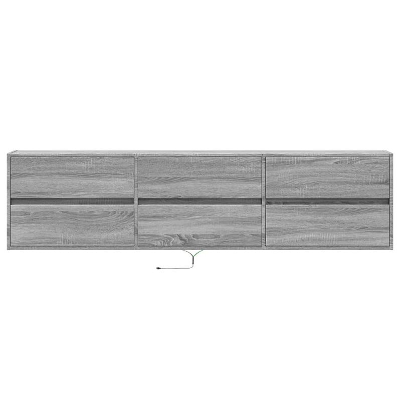Casa si Gradina - Mobilier - Comode si corpuri - Comode - Comoda TV de perete cu lumini LED, gri sonoma, 180x31x45 cm - Infinity.ro
