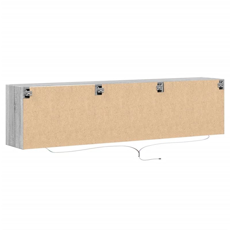 Casa si Gradina - Mobilier - Comode si corpuri - Comode - Comoda TV de perete cu lumini LED, gri sonoma, 180x31x45 cm - Infinity.ro