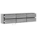Casa si Gradina - Mobilier - Comode si corpuri - Comode - Comoda TV de perete cu lumini LED, gri sonoma, 180x31x45 cm - Infinity.ro