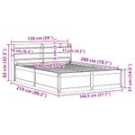 Casa si Gradina - Mobilier - Paturi si accesorii - Paturi - Cadru de pat cu tablie, 140x200 cm, lemn masiv de pin - Infinity.ro