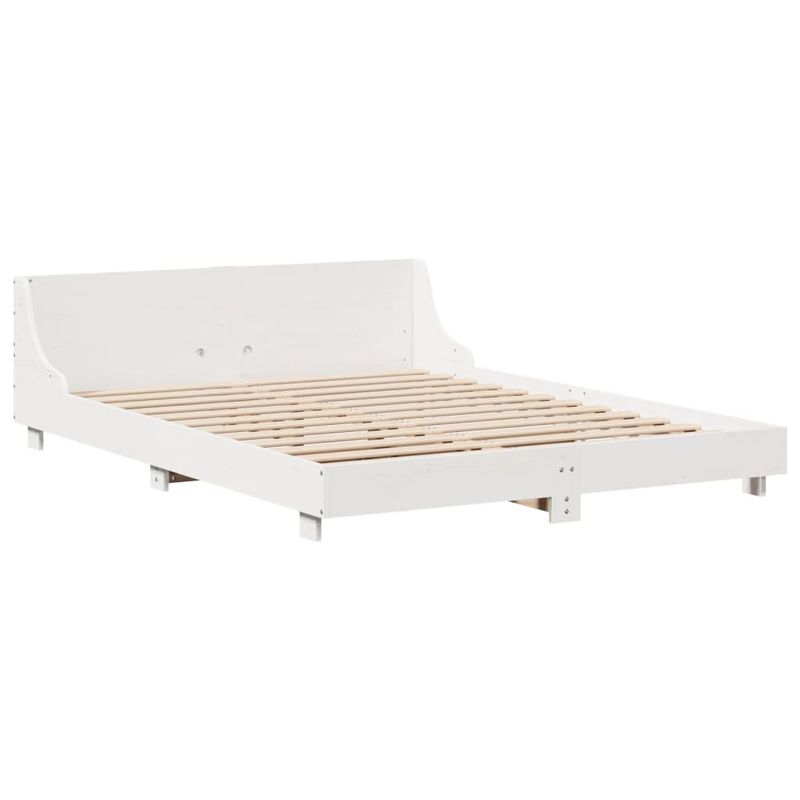 Casa si Gradina - Mobilier - Paturi si accesorii - Paturi - Cadru de pat fara saltea, alb, 120x190 cm, lemn masiv pin - Infinity.ro