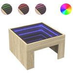 Casa si Gradina - Mobilier - Mese si birouri - Masute de cafea - Masuta de cafea cu LED infinity, stejar sonoma, 50x50x30 cm - Infinity.ro