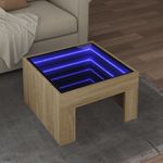Casa si Gradina - Mobilier - Mese si birouri - Masute de cafea - Masuta de cafea cu LED infinity, stejar sonoma, 50x50x30 cm - Infinity.ro
