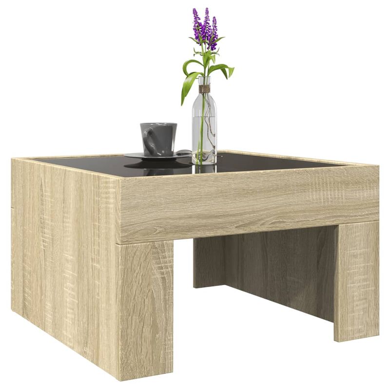 Casa si Gradina - Mobilier - Mese si birouri - Masute de cafea - Masuta de cafea cu LED infinity, stejar sonoma, 50x50x30 cm - Infinity.ro